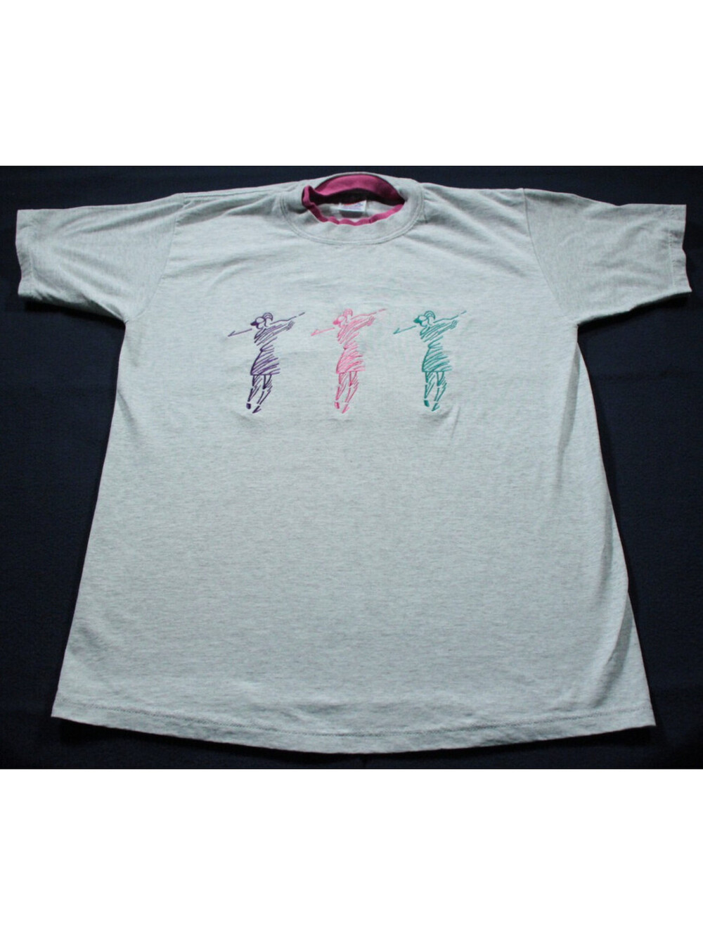 Vintage 90s Women's Golf T-Shirt JERZEES Heavyweight M Ladies Gray
